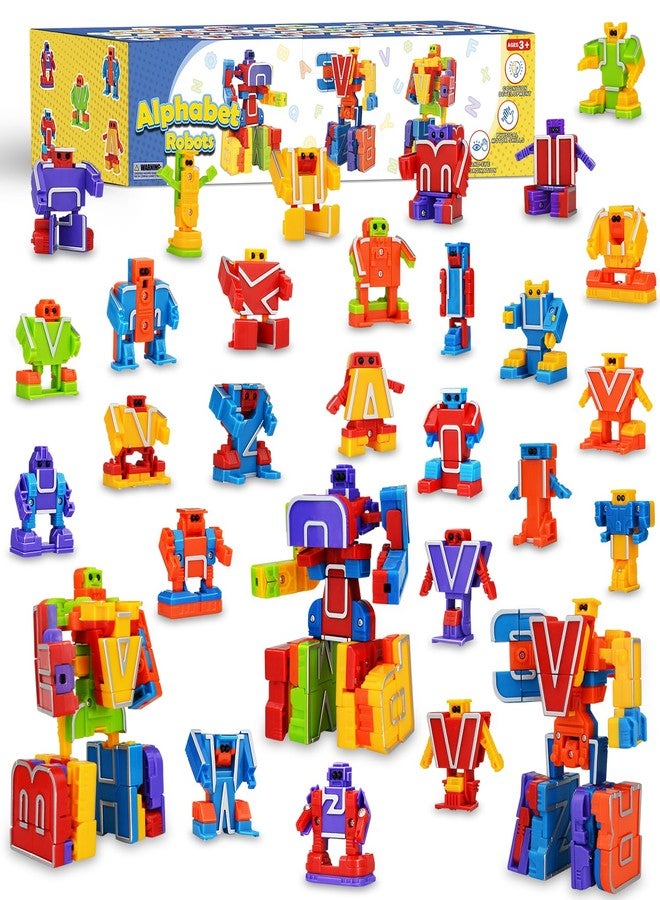 Kannove Toys Gifts for 3 4 5 6 Years Old Toddler Boys Girls,26 Alphabet Robots ABC Letters Educational Learning Blocks for Kids,Alphabots Deformation STEM Fine Motor Skill Birthday Gifts for Preschool Age 3+ - Image 1